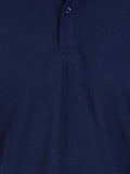 Polo collar Cotton Tshirt for men and women for summer breathable cool soft fine fabric navy blue