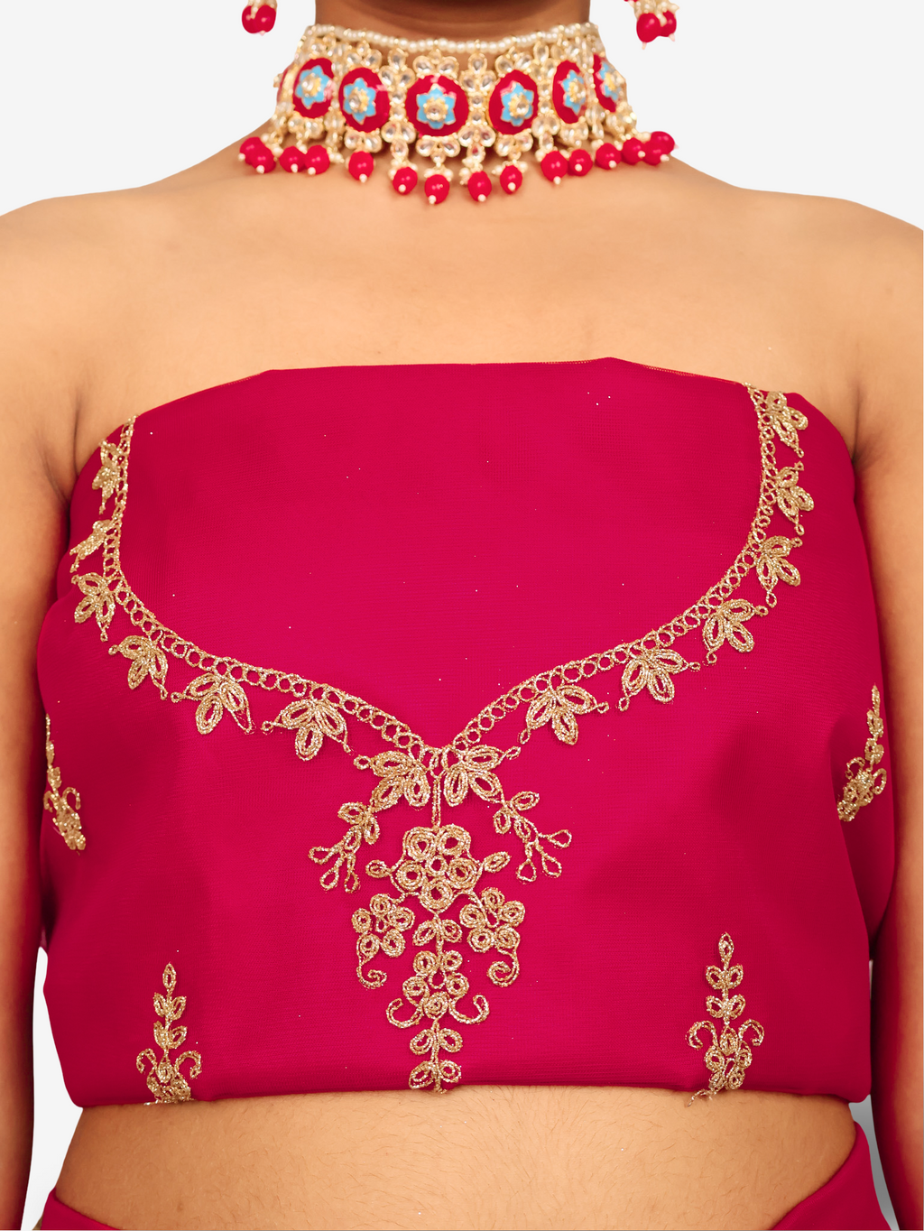 Semi-Stitched Lehenga with Soft Net Fabric & Zari Thread Work by Shreekama